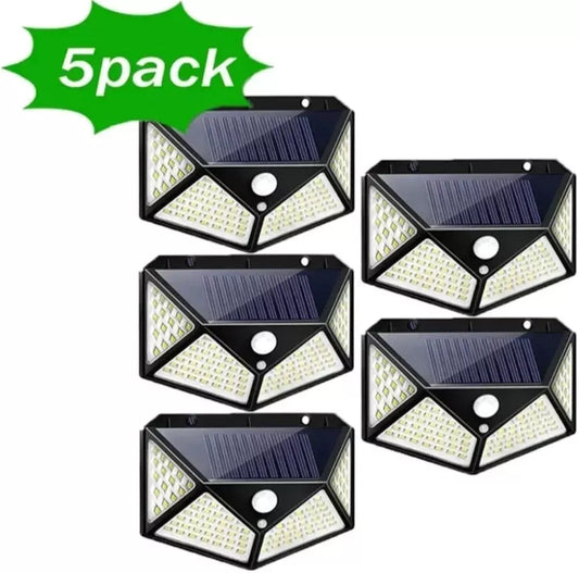 100 LED solar lamp with motion sensor IP65 black color pack of 5 units