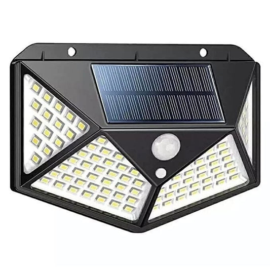 Lámpara solar 100 Led con sensor de movimiento IP65 color negro pack de 5 unidades